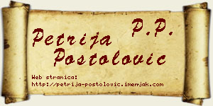 Petrija Postolović vizit kartica